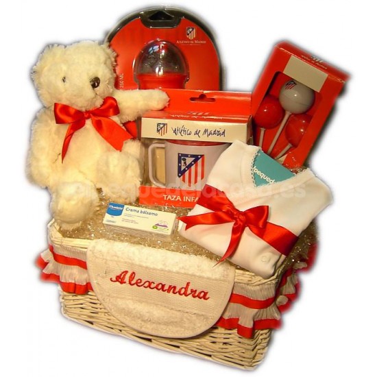 Tarta de pañales Atlético de Madrid, regalo bebe Atletico de Madrid